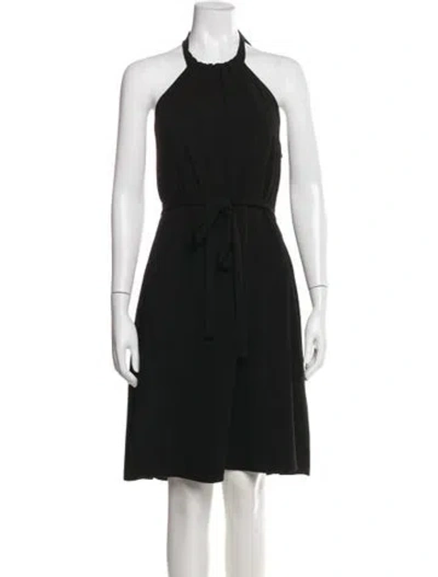 Pre-owned Theory Wool Knee-length Dress In Black