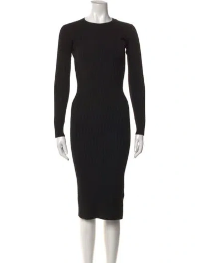 Pre-owned Theory Wool Knee-length Dress In Black