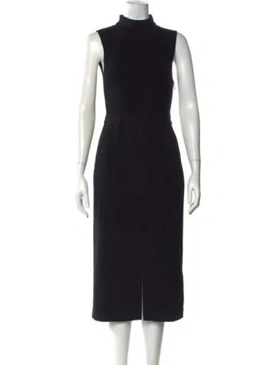 Pre-owned Theory Wool Knee-length Dress In Black