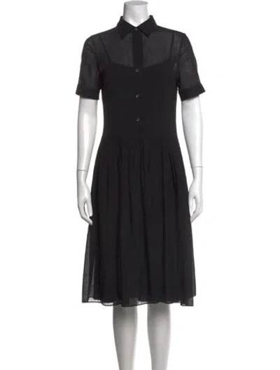 Pre-owned Theory Wool Knee-length Dress In Black