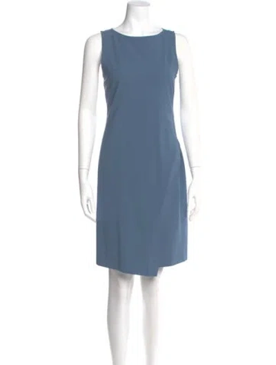 Pre-owned Theory Wool Knee-length Dress In Blue