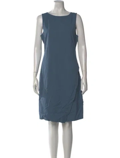 Pre-owned Theory Wool Knee-length Dress In Blue