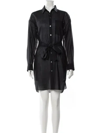 Pre-owned Theory Wool Knee-length Dress In Blue