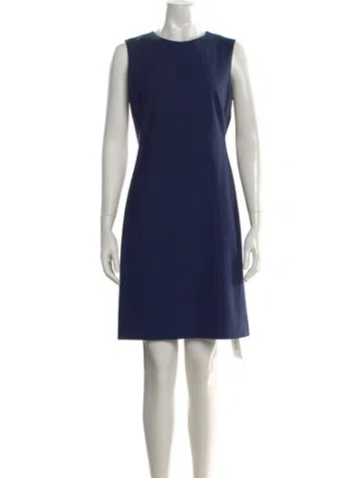 Pre-owned Theory Wool Knee-length Dress In Blue