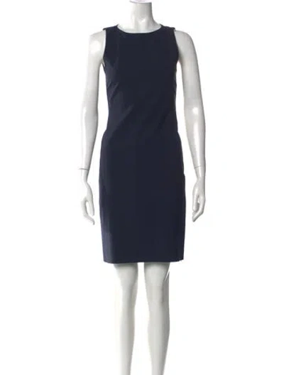 Pre-owned Theory Wool Knee-length Dress In Blue