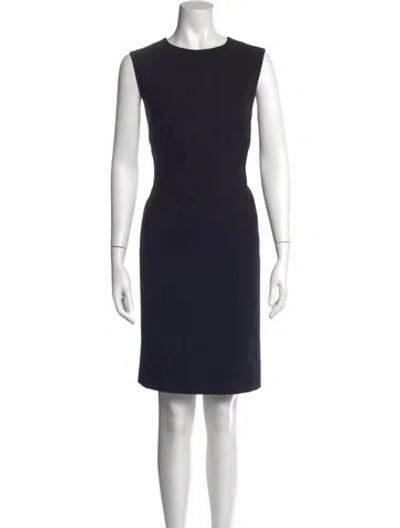 Pre-owned Theory Wool Knee-length Dress In Blue