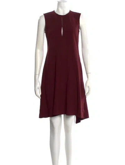 Pre-owned Theory Wool Knee-length Dress In Burgundy