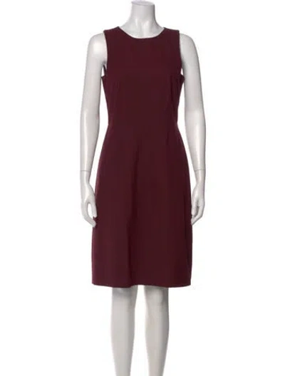 Pre-owned Theory Wool Knee-length Dress In Burgundy