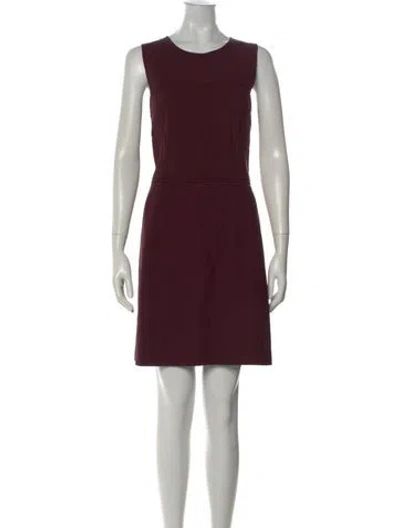 Pre-owned Theory Wool Knee-length Dress In Burgundy