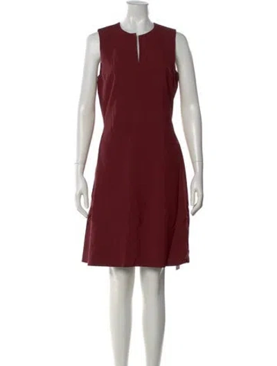 Pre-owned Theory Wool Knee-length Dress In Burgundy