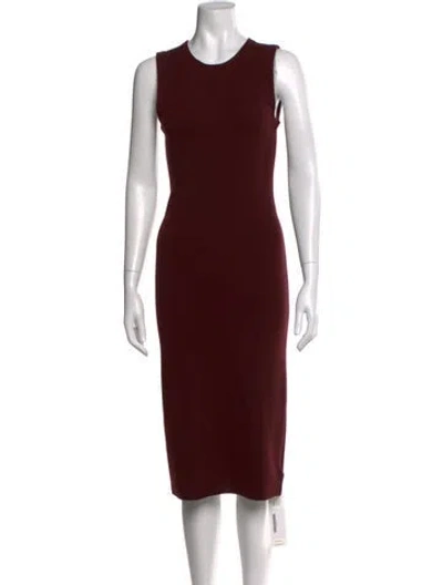 Pre-owned Theory Wool Knee-length Dress In Burgundy