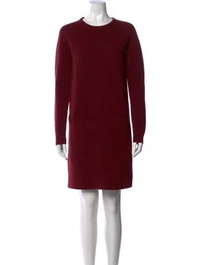 Pre-owned Theory Wool Knee-length Dress In Burgundy