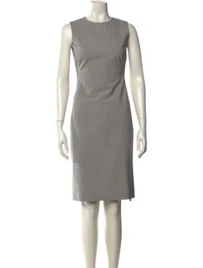 Pre-owned Theory Wool Knee-length Dress In Gray