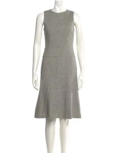Pre-owned Theory Wool Knee-length Dress In Gray