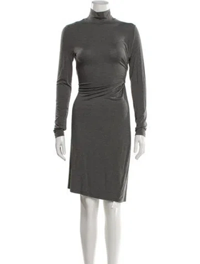 Pre-owned Theory Wool Knee-length Dress In Gray