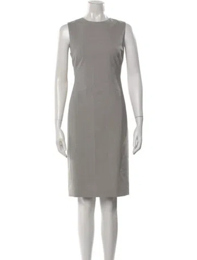 Pre-owned Theory Wool Knee-length Dress In Gray