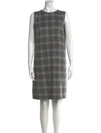 Pre-owned Theory Wool Knee-length Dress In Gray