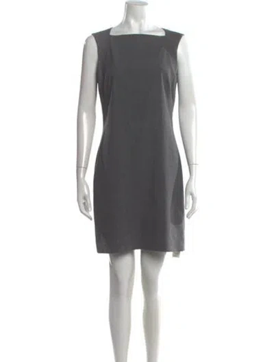 Pre-owned Theory Wool Knee-length Dress In Gray