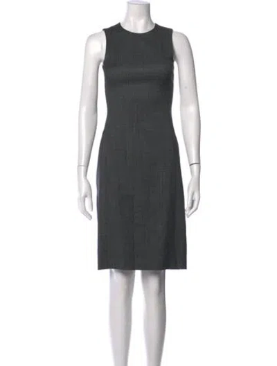 Pre-owned Theory Wool Knee-length Dress In Gray