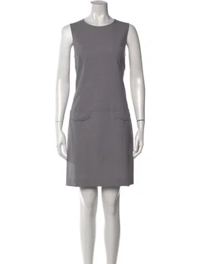 Pre-owned Theory Wool Knee-length Dress In Gray