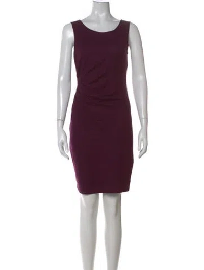 Pre-owned Theory Wool Knee-length Dress In Purple