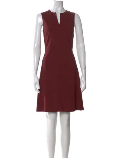 Pre-owned Theory Wool Knee-length Dress In Red