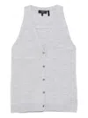 Theory V-neck Sleeveless Knitted Cardigan In Gray