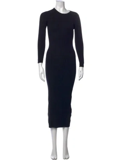 Pre-owned Theory Wool Long Dress In Black