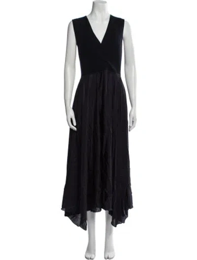 Pre-owned Theory Wool Long Dress In Blue