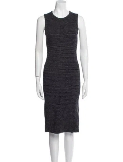 Pre-owned Theory Wool Midi Length Dress In Black