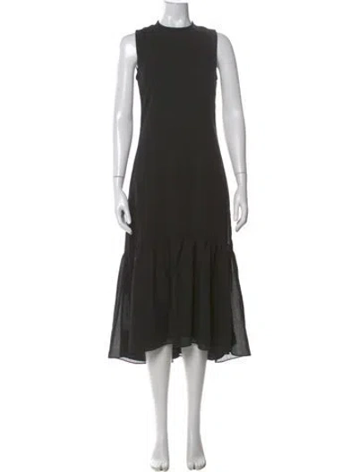 Pre-owned Theory Wool Midi Length Dress In Black