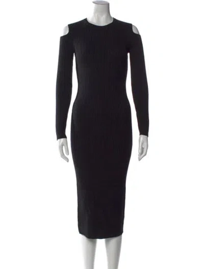 Pre-owned Theory Wool Midi Length Dress In Black