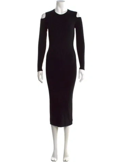 Pre-owned Theory Wool Midi Length Dress In Black