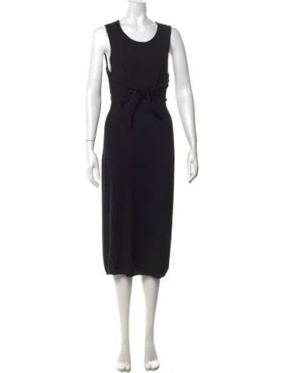 Pre-owned Theory Wool Midi Length Dress In Black