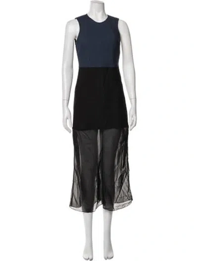 Pre-owned Theory Wool Midi Length Dress In Black