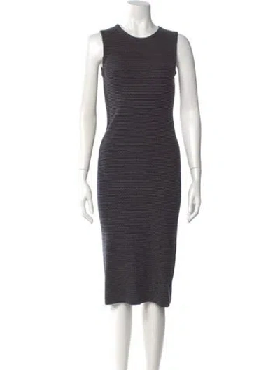 Pre-owned Theory Wool Midi Length Dress In Blue