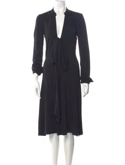 Pre-owned Theory Wool Midi Length Dress In Blue