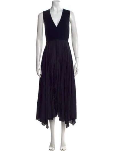Pre-owned Theory Wool Midi Length Dress In Blue