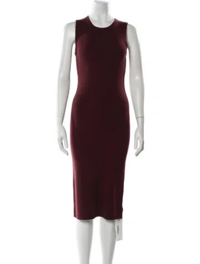 Pre-owned Theory Wool Midi Length Dress In Burgundy