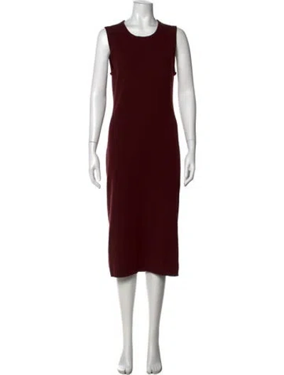 Pre-owned Theory Wool Midi Length Dress In Burgundy