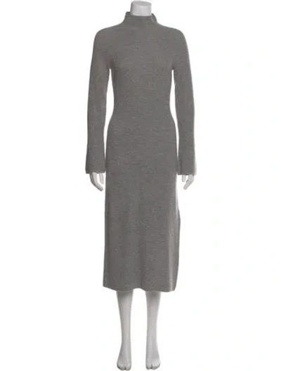Pre-owned Theory Wool Midi Length Dress In Gray