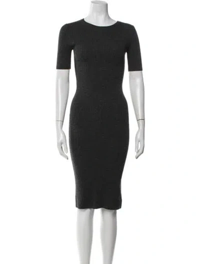 Pre-owned Theory Wool Midi Length Dress In Gray