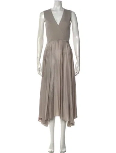 Pre-owned Theory Wool Midi Length Dress In Neutral