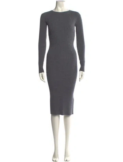 Pre-owned Theory Wool Midi Length Dress W/ Tags In Gray