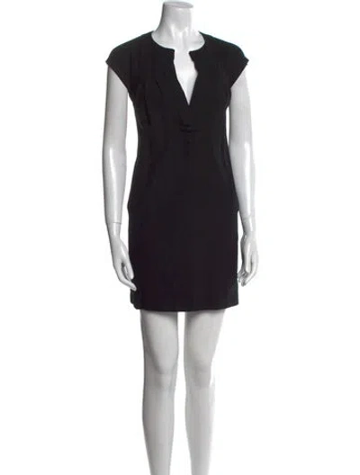 Pre-owned Theory Wool Mini Dress In Black