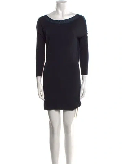 Pre-owned Theory Wool Mini Dress In Black