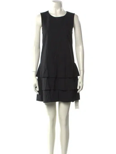 Pre-owned Theory Wool Mini Dress In Black