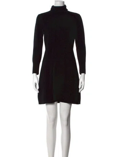Pre-owned Theory Wool Mini Dress In Black