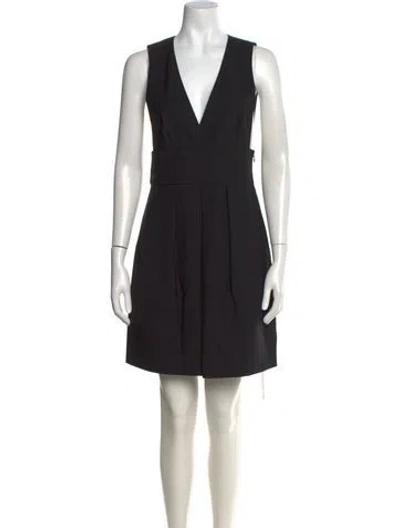 Pre-owned Theory Wool Mini Dress In Black