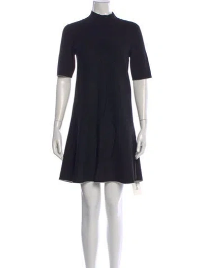 Pre-owned Theory Wool Mini Dress In Black
